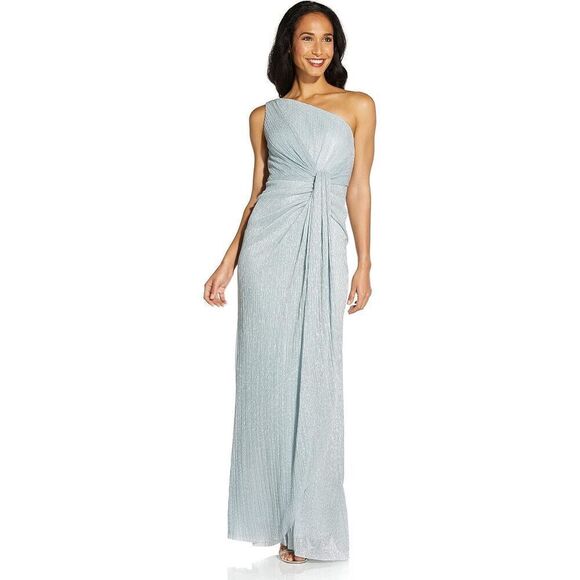 Adrianna Papell Women's Stardust Pleated Draped Gown Size 6 - Picture 1 of 9
